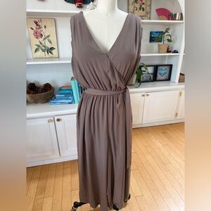 BABATON Maximillian Jumpsuit sleeveless wrapfront belted waist wideleg cut